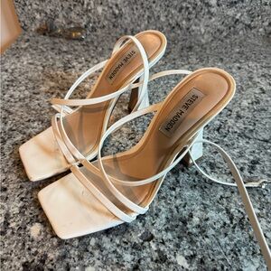 Steve Madden White Strappy Heels